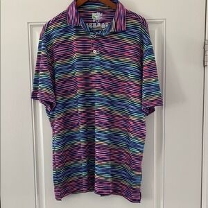 Tailorbyrd XXL Polo Logo Shirt Colorful Blue and Pink Vibrant Design